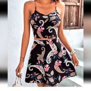 Paisley two-piece skirt and tank set